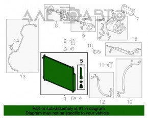 Radiatorul condensatorului de aer condiționat Honda CRV 12-16 nou, neoriginal.