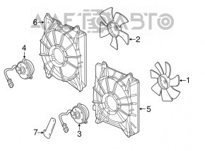 Difuzorul capacului radiatorului asamblat dreapta Honda Accord 13-17 3.5 nou neoriginal