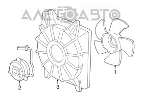 Difuzorul capacului radiatorului asamblat Honda CRV 12-16 stânga nou neoriginal