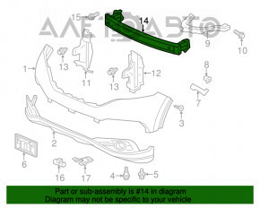 Усилитель переднего бампера Honda CRV 12-14 дорест новый неоригинал