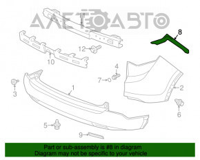 Suportul pentru bara spate dreapta Honda CRV 12-14, nou, aftermarket