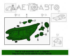 Far stânga față goală Honda CRV 12-14, nou, aftermarket