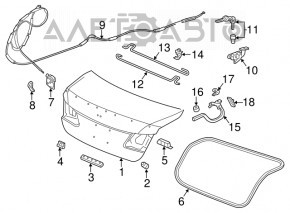 Capac portbagaj Honda Accord 13-15 pre-facelift pentru spoiler, nou, neoriginal