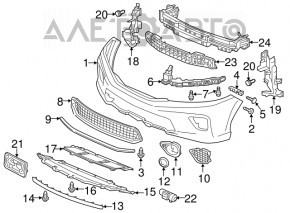 Bara față goală Honda Accord 13-15, nouă, aftermarket, pentru modelul pre-restilizare