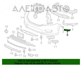 Suportul pentru bara de protecție față de pe aripa dreaptă pentru Honda Accord 13-17, nou, neoriginal