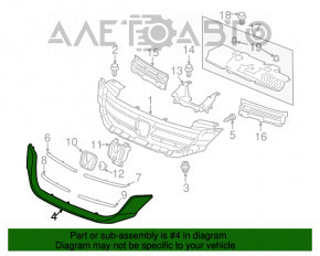 Grila radiatorului Honda Accord 13-15 crom nou aftermarket