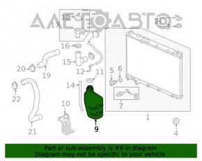 Rezervorul de expansiune al sistemului de răcire Honda CRV 17-22 2.0, 2.4 cu capac nou, neoriginal