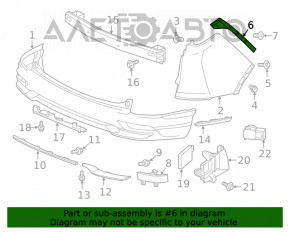 Крепление заднего бампера правое Honda CRV 17-22