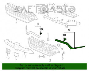 Grila radiatorului stânga pentru Honda CRV 17-19, nou, neoriginal