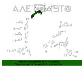 Mânerul ușii exterioare față stânga cu capac Hyundai Elantra UD 11-16 nou aftermarket