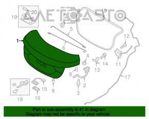 Capac portbagaj Hyundai Elantra UD 11-16 fara spoiler, nou, neoriginal.