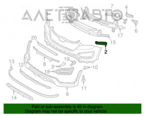 Suportul de prindere a bara de protectie fata stanga pentru Hyundai Santa FE Sport 13-16, versiunea pentru piata din SUA, nou, neoriginal.