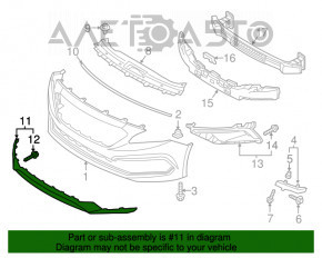 Grila inferioară a bara față Hyundai Sonata 15-17 sport, nouă, neoriginală