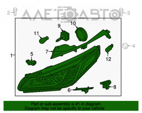 Far stânga față Hyundai Sonata 15-17 xenon nou aftermarket