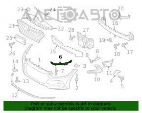 Suportul drept al bara de protecție față sub farul Hyundai Elantra AD 17-18, nou, neoriginal