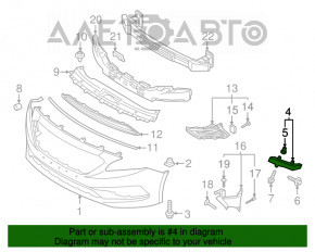 Suportul pentru bara de protecție față dreapta Hyundai Sonata 16-17 hibrid, nou, neoriginal