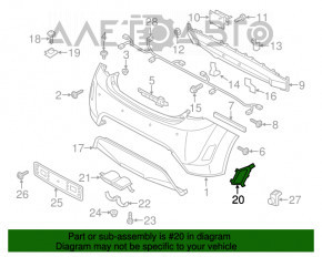 Reflector spate dreapta Hyundai Veloster 12-17 nou, neoriginal.