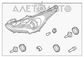 Фара передняя правая голая Hyundai Veloster 12-17 новый неоригинал