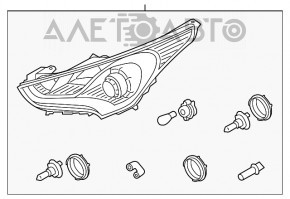 Фара передняя правая голая Hyundai Veloster 12-17 под линзу новый неоригинал