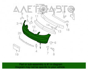 Bara fata goala Infiniti FX35 FX45 03-08 Fara suport pentru senzor de parcare, nou, neoriginal.