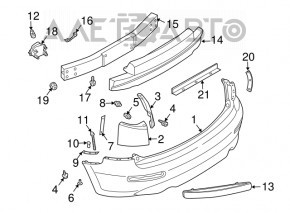 Bara spate goală Infiniti FX35 FX45 03-08 nouă, neoriginală