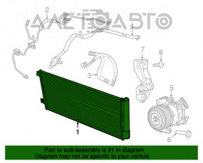 Radiatorul condensatorului de aer condiționat pentru Jeep Renegade 15- 2.4, nou, neoriginal.