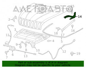 Capota stângă a Jeep Cherokee KL 14-18, nouă, neoriginală