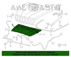 Изоляция капота Jeep Cherokee KL 14-18