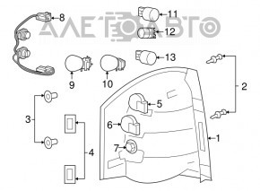 Lampa stânga Jeep Compass 11-13 pre-restilizare, nouă, de culoare deschisă, neoriginală.