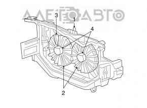 Difuzorul capacului radiatorului gol Jeep Compass 11-16 2.0 2.4 nou neoriginal.