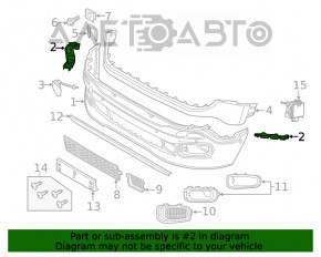 Suportul pentru bara de protecție față dreapta Jeep Renegade 15-18, nou, aftermarket