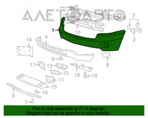 Bara față goală de sus a Jeep Grand Cherokee WK2 11-13 fără senzori de parcare, nouă, neoriginală