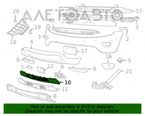 Нижняя решетка переднего бампера Jeep Grand Cherokee WK2 14-16 открытая, под крюки