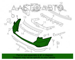 Bara spate goală Jeep Grand Cherokee WK2 11-13, partea de sus, cu senzori de parcare, nouă, neoriginală