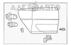 Lampa exterioară aripă stângă Jeep Grand Cherokee WK2 11-13 nouă, neoriginală.