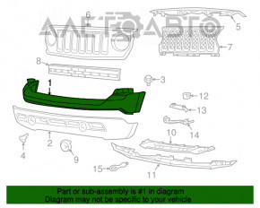 Бампер передний голый верх Jeep Patriot 11-17 новый неоригинал