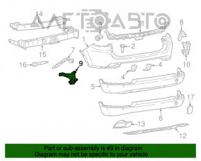 Suportul pentru bara spate, partea dreapta, pentru Jeep Compass 17- nou, neoriginal