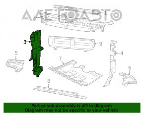 Дефлектор радиатора правый Jeep Cherokee KL 19- 2.0