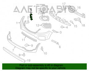 Крепление переднего бампера правое нижнее Kia Sorento 11-13 дорест новый неоригинал