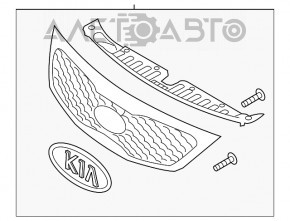 Решетка радиатора grill Kia Sorento 11-13 дорест