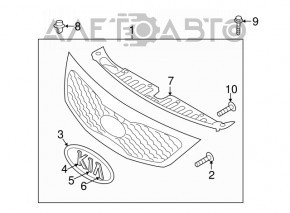 Решетка радиатора grill Kia Sorento 11-13 дорест