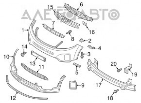 Absorbantul de bara fata pentru Kia Sorento 14-15 rest USA, nou, neoriginal.