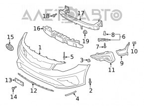 Крепление переднего бампера правое под фарой Kia Optima 16- новый неоригинал