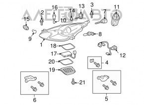 Corector far Toyota Prius 2004-2009 dreapta nou, neoriginal.