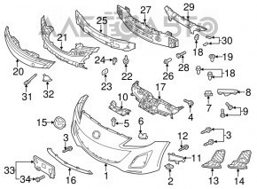 Усилитель переднего бампера Mazda3 MPS 09-13