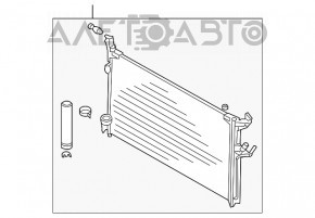 Radiatorul condensatorului de aer condiționat Infiniti FX35 FX45 03-08 nou aftermarket.