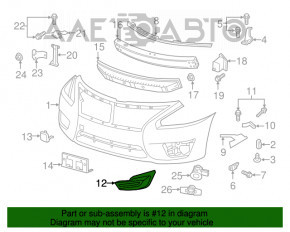 Capacul farului stâng pentru Nissan Altima 13-15, nou, aftermarket