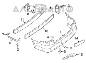 Amplificatorul pentru bara spate Nissan Sentra 13-19, nou, neoriginal.