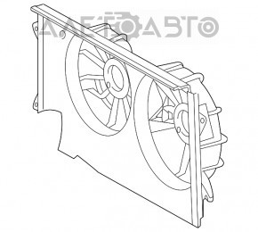 Difuzorul capacului radiatorului asamblat pentru Toyota Solara 3.3 04-08, nou, neoriginal.