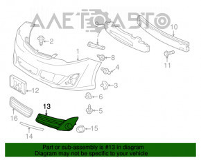 Grila bara fata stanga Toyota Camry v50 12-14 usa SE sub PTF completa cu crom nou neoriginal